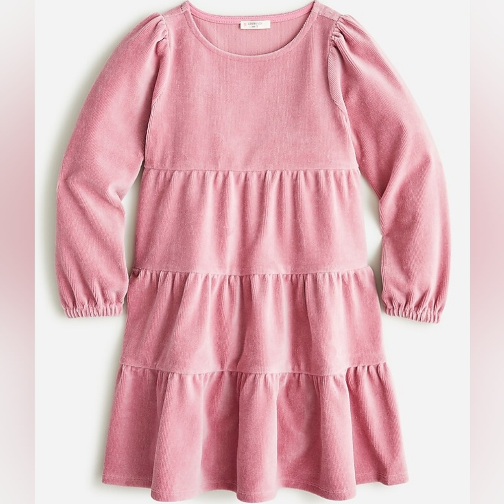 J. Crew Crewcuts Tiered Corduroy Dress Pink
